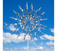 Unica E Magica Mulino a Vento in Metallo, Girandola a vento 3D in metallo,Unica E Magica Mulino a Vento in Metallo per Il Tuo Giardino, Movimento Cinetico All'aperto con Decorazioni di Sculture di Ven