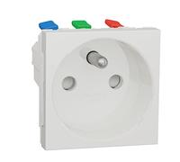 Unica - Presa 2P + T - FR - 90° - Canalina - Connex Rapid - Bianco - Mecha Singolo