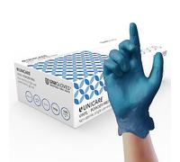Unicare Vinyl Guanto da esame in Vinile, Grado Medico eN455, Peso Medio, confezione da 100 Guanti, Blu, Taglia Small (GS0082-A)