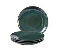 UNICASA Piatti da Dessert, Servizi di Piatto Verde di 26 cm di 4 Piatti da Dessert, Piatti Piatto/Ciotole per Cereali, Piatti Fondi Per 4 Persone, Adatto per Forno e Microonde