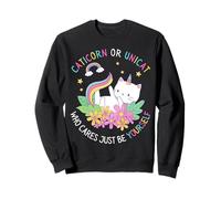 Unicat or Caticorn Who Cares Be Yourself, Unicorno Divertente Gatto Felpa
