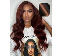 UNICE Bye Bye Knots 7x5 Pre Cut Lace Glueless Parrucca marrone rossastro onda del corpo parrucca Pre sbiancata nodi invisibili Pre tutto parrucca per capelli umani Pre pizzicata densità 150% 50,8 cm