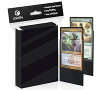 Uniclife 100 Pcs Bustine Proteggi Carte,Nero MTG con dorso opaco manicotti carte da trading manicotti per carte da baseball manicotti mazzi di dimensioni standard per carte sportive carte, 66 x 91 mm