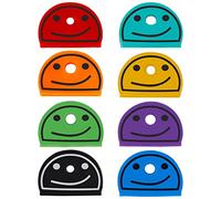 Uniclife 24 Pezzi 2,5 cm Copri Chiavi Colorati Divertenti Faccine Faccine Identificatori per Chiavi Standard Regolari Sottili e Piatte (non Adatto per Chiavi a Forma Dispari), 8 Colori