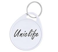 Uniclife 3,8 cm Eetichette Portachiavi Bianche per Etichettatura Scrivibili Targhette Portachiavi Rotonde in Plastica con Etichette Adesive in Carta Bianca e Anelli Divisori,50 Pezzi