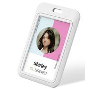 Uniclife 3 Pezzi Porta Badge Scorrevole in Plastica Bianco Custodia Protettiva in Plastica con Finestra Trasparente per Ufficio Scuola ID Carte di Credito Chiavi di Prossimità Licenze e Pass