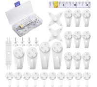 Uniclife 30 Pezzi di Ganci per Pareti Dure Kit per Appendere Quadri Ganci per Pareti Non Tracciabili con Chiodi, Ganci per Quadri Bianchi in Stucco per Cornici, Pittura e Arte