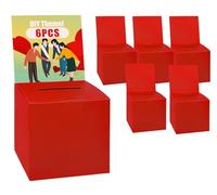 Uniclife 6 Pack Scatola per schede elettorali con fessura Scatola per suggerimenti Scatola per lotterie Scatola per raccolta fondi Scatola di cartone rossa per concorso di beneficenza, 6“ x 6” x 6”