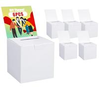 Uniclife 6 Pack Scatola per schede elettorali con fessura Scatola per suggerimenti Scatola per lotterie Scatola per donazioni per raccolta fondi Scatola in cartone bianco per concorso di beneficenza
