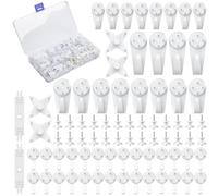 Uniclife 80 Pezzi di Ganci per Pareti Dure, Kit per Appendere Quadri, Ganci per Pareti in Cemento Non Tracciabili con Chiodi, Ganci per Quadri Bianchi in Stucco per Cornici, Pittura e Arte