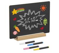 Uniclife A4 Cartello a Gessetto con Supporto e Pennarelli per Gessetto, 21 cm × 30 cm, Lavagna Doppia Faccia per Tavoli, Grande Lavagna Riutilizzabile per Messaggi, Menù per Bar Ristoranti Matrimoni