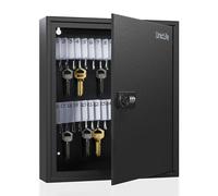 Uniclife Armadietto per Chiavi a 60 Tasti con Serratura a Combinazione con Codice Ripristinabile Organizzatore di Chiavi nere a Parete con Rack a fessura Etichette Bianche e Pennarello Permanente