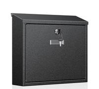 Uniclife - Cassetta delle lettere da parete per esterni, grande cassetta postale di sicurezza con chiave, cassetta postale per casa, ingresso sicuro con chiave, scatola per denaro in acciaio per casa