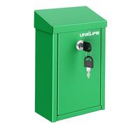 Uniclife cassetta portachiavi per esterni, cassetta metallica per donazioni con serratura a chiave, cassetta suggerimenti sicura, cassetta postale da parete per ufficio domestico e aziendale