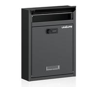 Uniclife - Cassetta postale a parete per esterni, grande cassetta postale con serratura a combinazione, cassetta postale di sicurezza per la casa, cassetta per la consegna sicura delle chiavi