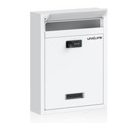 Uniclife Cassetta postale da esterno a parete, grande cassetta postale con serratura a combinazione, cassetta per chiavi sicura, cassetta postale di sicurezza in acciaio per casa ufficio