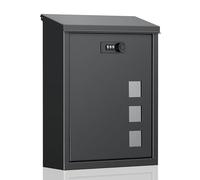 Uniclife Cassetta Postale Grande da Esterno a Parete con Serratura a Combinazione Scatola di Sicurezza con Fessura per Chiavi per Casa Scuola Ufficio ed Esterno Colore Nero