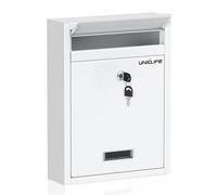 Uniclife Cassetta postale per montaggio a parete per esterni, cassetta postale con blocco, grande cassetta postale con serratura a chiave, cassetta di sicurezza per casa, cassetta di sicurezza per