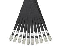 Uniclife Lanyards All'Ingrosso Laccetti per Tesserini con Clip Metalliche Laccetti Piatti in Nylon Nero per Ufficio, Casa, Scuola Portabadge e Portanomi, 50 Pcs