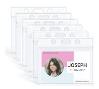Uniclife Porta Badge ID Custodia Orizzontale in Plastica Trasparente con Zip Richiudibile Morbida Custodia Impermeabile per l'Ufficio e la Scuola Carte di Credito Patenti e Pass, 6 Pezzi