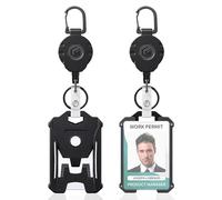 Uniclife Porta Badge Verticale in Plastica Rigida con Porta Badge Retrattile Fino a 226 g, Robusta Protezione per Carte di Credito per Ufficio Scuola ID e Carte di Credito, 2 Pezzi