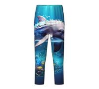 Unico 3D Animale delfino Stampa Casual Wear Casa Relax Morbido Pigiama Pantaloni Donne Uomini Pantaloni A Tema Feste, Nero , L(14-16)