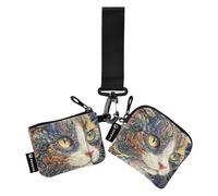 Unico Black Cat Donne Money Organizers Piccolo Portatile Cerniera Portafoglio da Polso con Cerniera Tasca Moneta per Donna 2 Confezioni billetera de Mujer para tarjetas