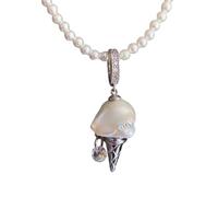 Unico Braccio d'uovo Collana di Perline Catena Gioielli di Rame Lunghezza Regolabile Per L'Usura Del Giornaliero E Le Parti, Taglia unica, come descritto, come descritto