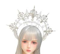 Unico charm copricapo con perle coronate, leggero copricapo in metallo, accessorio di scena per capelli per un lungo comfort con perline in metallo coronate