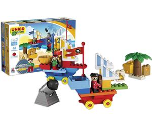 Unico- Costruisci Due Barchette Pirati e Inizia la Battaglia, Multicolore, 8624-