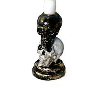 Unico Doppio Tono Impilato Cranio Forma Candlestick Resine Pilastro Titolari Per Halloween Centrotavola Decorazione Festa a Tema Casa Stand