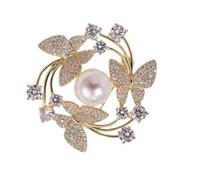 Unico Floreale Farfalla Pin Lega Artigianale Perle Dettaglio Chiusura Sicura Donne Gioielli Moda Idee Regalo Trendy Farfalla Spilla per le Feste, Misura unica, come descritto