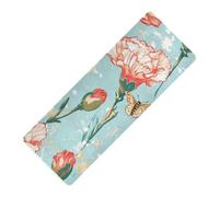 Unico garofano neutro fiore stampato tappetino yoga pieghevole per viaggio gomma naturale antiscivolo, con borsa per il trasporto tapete para ejercicio 180,3 x 66 cm per le donne