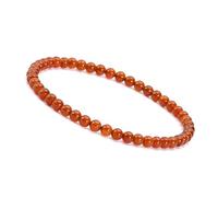 Unico Gems Buddha corniola perline bracciale 4 millimetri pietra naturale discreto per la donna estensibile 16 centimetri a 18 centimetri
