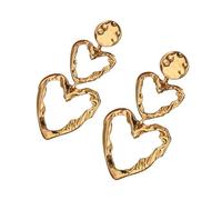 Unico Handmade Crinkle Cuore Orecchini Moderno Metallico Texture Accessori Dell'orecchio Accessorio di Moda Il Suo Versatile Trendy Orecchio Accessori, Misura unica, come descritto, come descritto