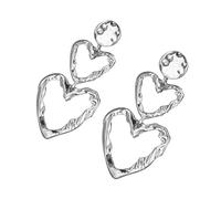 Unico Handmade Crinkle Cuore Orecchini Moderno Metallico Texture Accessori Dell'orecchio Accessorio di Moda Il Suo Versatile Trendy Orecchio Accessori, Misura unica, come descritto, come descritto