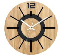 Unico orologio da parete in legno 30 cm con display analogico per stile casa vin