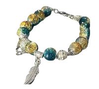 Unico piumato verde con squisiti disegni fatti a mano per donne alla moda in cerca di accessori distintivi design accessori, Misura unica, come descritto