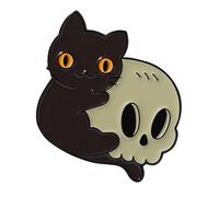 Unico Tema Gatti Scheletro Spilla In Metallo Regalo Creativo Misteriosi Gioielli Neri Per Amanti Della Gotica Misteriosi Gioielli Neri