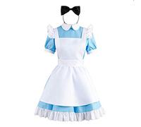 Unicon bab - Costume da Alice nel Paese delle Meraviglie / Lolita / cameriera, grembiule per cosplay, colore azzurro, taglia M Blu Small