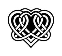 un'icona di stile solido del simbolo dei cuori gemelli Decalcomanie con incisioni di pregio 49.2x58.1cm Impermeabile Nero