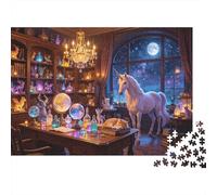 Unicorn 1000 Pezzi Puzzle Riciclato Magic Library Senior Puzzles Family Tempo di Gioco Accessori Party Gioco Accessori for Adultos And Age 10 Up 70x50cm/1000pcs