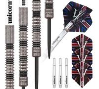 Unicorn 90% Tung 24 g, Set di Freccette James Wade, Premier, 90/70% tungsteno, Acciaio e Punta Morbida, da 18 g Unisex, Argento/Giallo