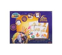Unicorn Academy Spraypenset, airbrush-schilderset met 7 poppenstiften en 6 sjabl