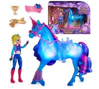 Unicorn Academy, Unicorno Train & Glow River con Isabel, 3 Accessori da Dressage ed Effetto Luminoso, Bambole e unicorni Giocattolo per Bambine dai 4 Anni in su