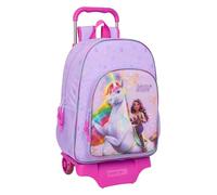 UNICORN ACADEMY - Zaino scuola grande con carrello, zaino bambino, zaino per bambini, adattabile a carrozzina, ideale per bambini in età scolare, comodo e versatile, qualità e resistenza, 33 x 15 x 42