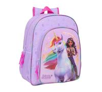 UNICORN ACADEMY - Zaino scuola per bambini, adattabile a carrozzina, ideale per bambini in età scolastica, comodo e versatile, qualità e resistenza, 32 x 12 x 38 cm, viola, M, Casual