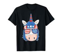 Unicorn America Independence Day 4 luglio USA Flag Girl Boy Maglietta