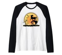 Unicorn And Moon Scary Funny Halloween Costume Maglia con Maniche Raglan