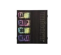 Unicorn Armadietto per bersaglio a forma, Maestro, con custodia quadrata compatta, lavagnetta lavabile, design Mangia, dormi, 180", ripeti